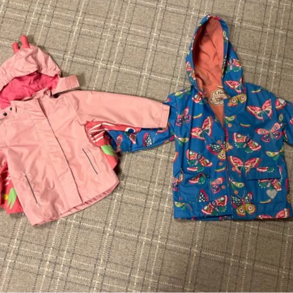 Girls' Hooded Butterfly Rain Jackets 3T